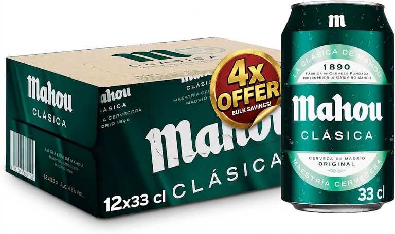 Imagen de 48 x Mahou Clásica, Cerveza Lager