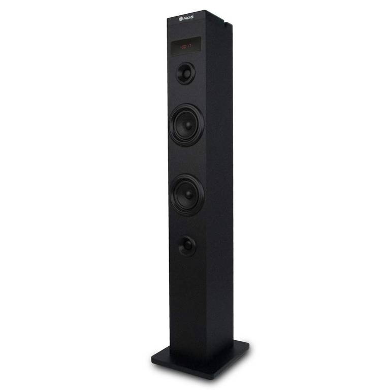 NGS Sky Charm 2.1 – Torre de Sonido Bluetooth 80 W, Sistema 2.1 con Subwoofer Integrado, Entrada Óptica para TV, Puerto USB,