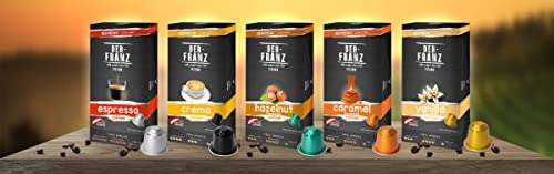Der-Franz Cápsulas de café compatibles con Nespresso, 6 x 10 Cápsulas, aromatizado con aroma a Avellana