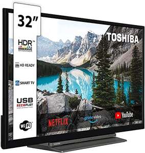 Toshiba 32WK3C63DG Smart TV 32" HD, ALEXA integrado, HDR, Control voz, SAT, Bluetooth, comp. "Hey Google". Dolby Audio, DTS.