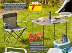 Mesa de camping plegable aluminio x 14,99€ y silla camping plegable acero x 7,48€