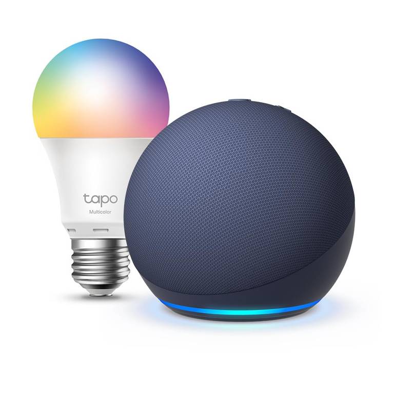 Alexa Echo Dot 5 qta generación mas Tapo L530EA Bombilla LED Inteligente (E27), Compatible con Alexa – Kit de inicio de Hogar digital