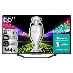 Hisense 55U7KQ - Mini-LED Smart TV 55", Quantum Dot Colour, Modo Juego 144Hz, Full Array Local Dimming, Dolby Vision IQ/Atmos, VIDAA 7 OS