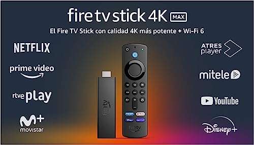 Fire TV Stick 4K Max con Wi-Fi 6 y mando por voz Alexa (incluye controles para el televisor)