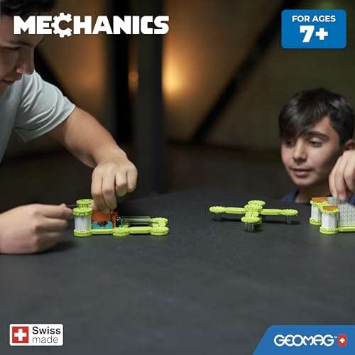 Geomag - Mechanics Challenge Goal - Educational and Creative Game for Children - Magnetic Building Blocks with Metal Spheres - 96 Pieces