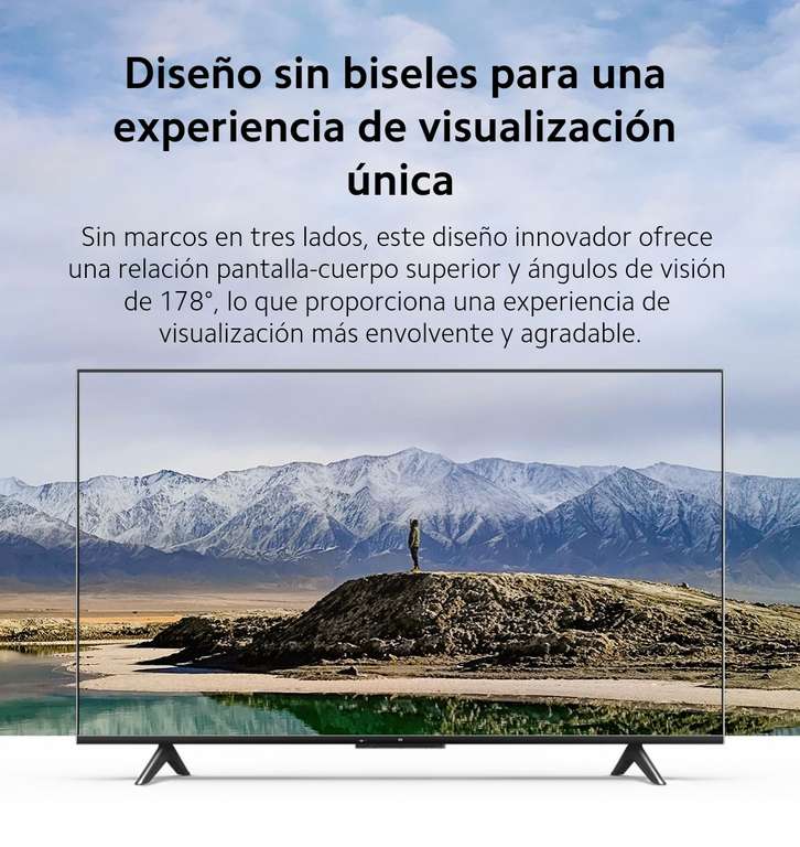 TV LED 55" - Xiaomi Mi TV P1, UHD 4K, Smart TV, HDR10+, Control por voz, Dolby Audio y DTS-HD