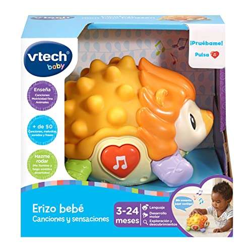 VTech VTech-80-550222 Erizo Bola bebé Canciones y sensaciones, Juguete para bebés +3 Meses, Versión ESP, Multicolor, único