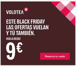 Vuelos a 9€ con Volotea por Black Friday