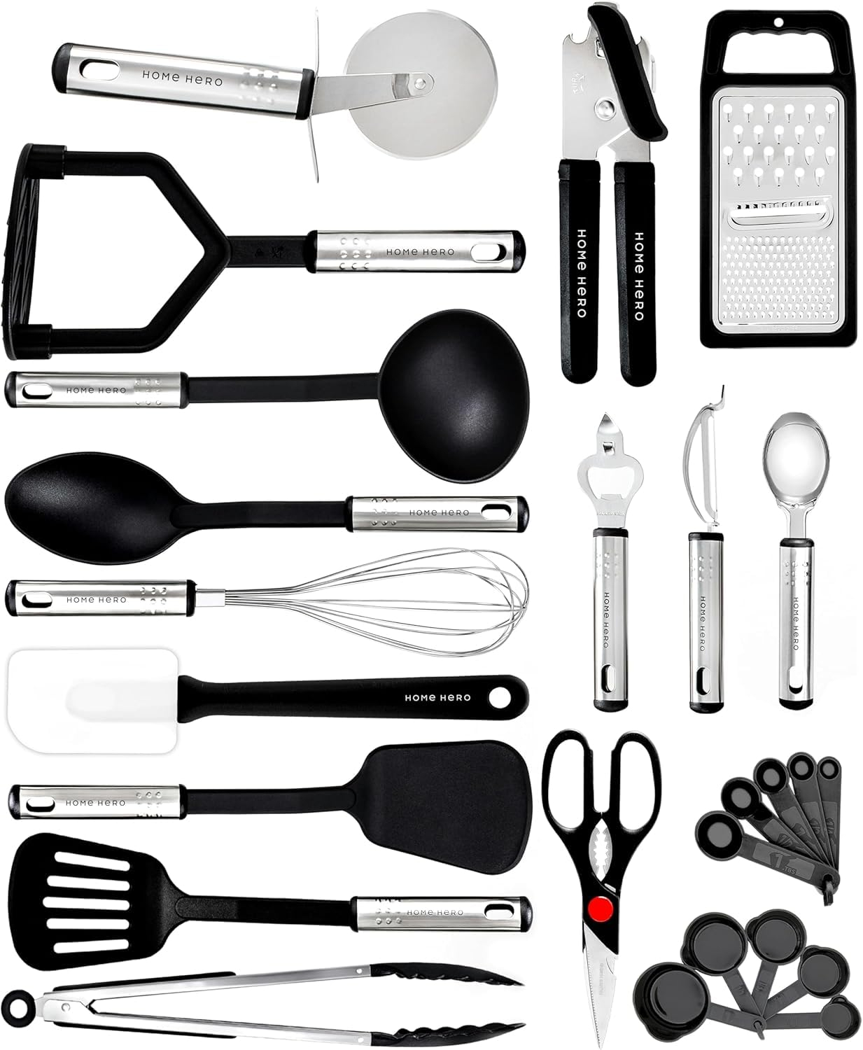 Utensilios de Cocina Resistentes al Calor y Antiadherentes - Espátula Cuchara Cucharón Pinzas