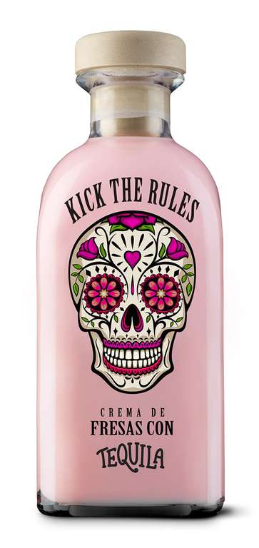 2x KICK THE RULES - Crema de Fresas con Tequila - 15º - Botella de 0,7L - Tequila de Fresa - Tequila Rosa. 6'82€/ud
