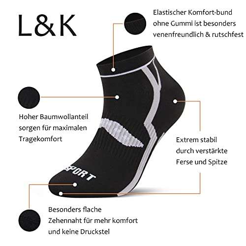 L&K Pack de 6/12 Calcetines Sneaker Cortos de Deporte para Mujer Multicolor 92201VA 