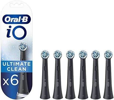 Oral-B iO Ultimate Clean Cabezal De Cepillo Eléctrico Negro, Pack De 6 Unidades, Apto Para Buzones