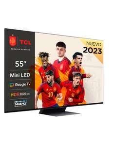 TCL TV MiniLed 55" TCL 55C845, 4K QLED, HDR , 144 Hz, Sonido Onkyo con Dolby Atmos, Google TV + 200€ DE REEMBOLSO