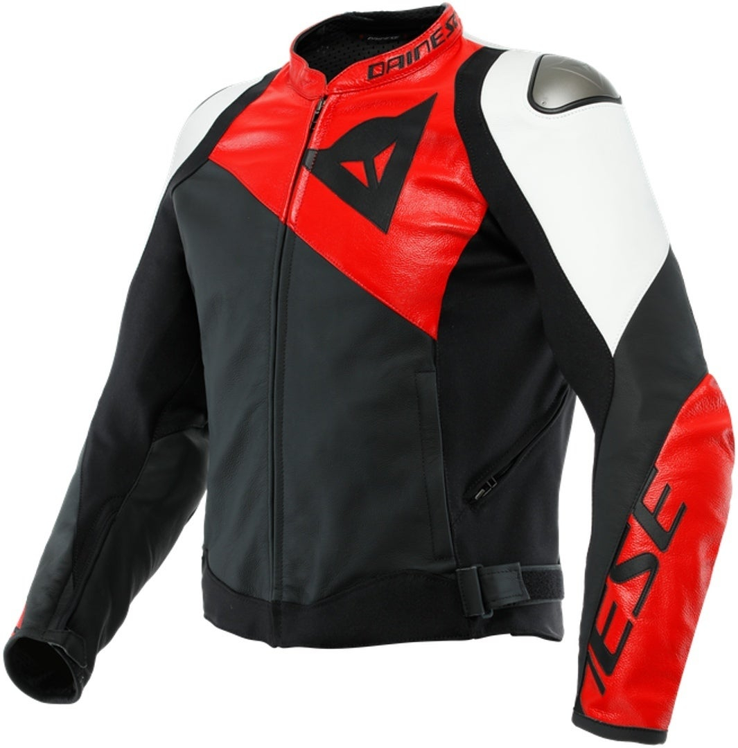 Dainese Sportiva Chaqueta de cuero para motocicleta negro/rojo/blanco (talla 46 y 48, la50 a 192€)