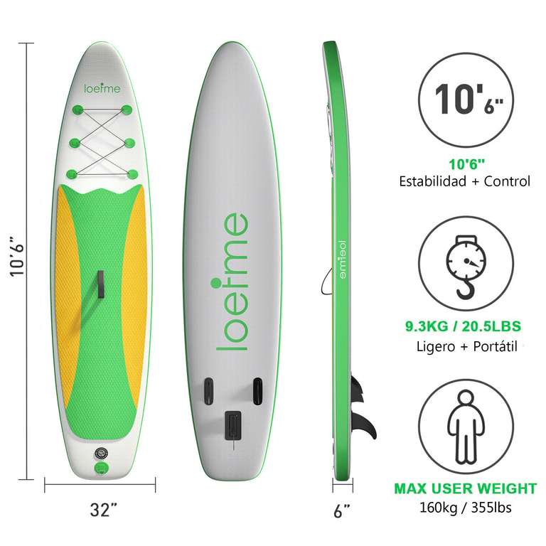 Tabla de paddle surf hinchable 320x80x15cm | Envío desde Europa