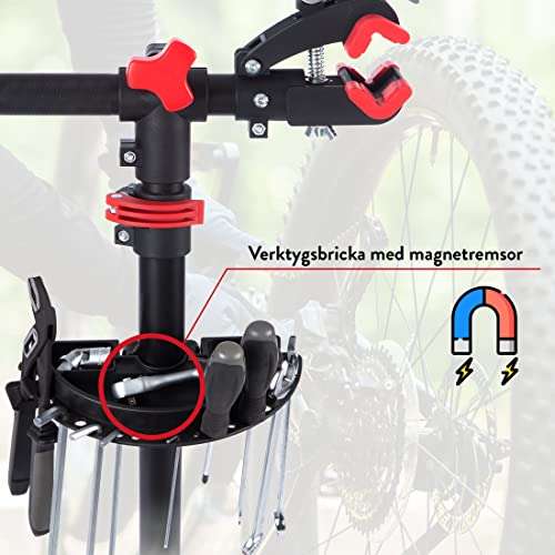 Ultrasport Caballete para Trabajos reparación Bicicleta, Llave Bloqueo rápido, Bandeja magnética Herramientas, máx. 30 kg