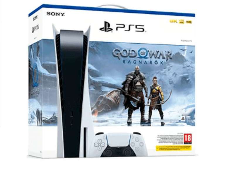 Consola PS5 Disco + God of War Ragnarök +14€ para próx compra