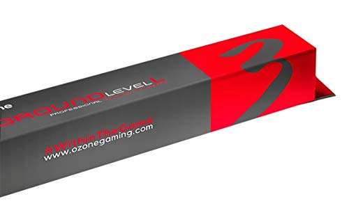 Alfombrilla Gaming Ozone Ground Level M - Diseño Gamer - Tamaño Intermedio - Ergonomica, Superficie Tela Suave, Base de Goma, Antideslizante