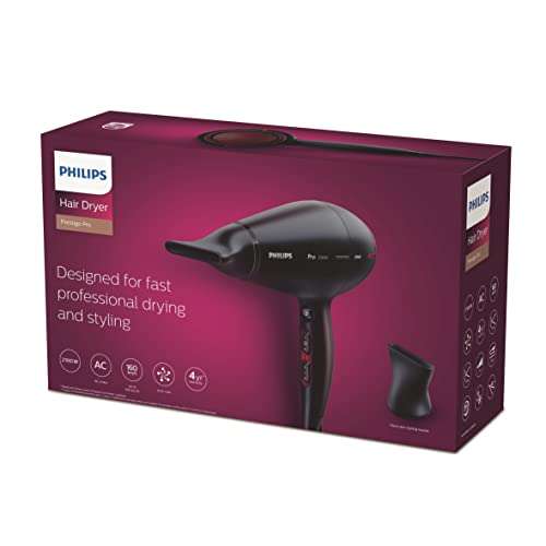 Philips Pro HPS910/00 - Secador de Pelo Profesional, Motor AC, Ionico,  Boquilla 8 mm, 3 Velocidades, 3 Temperaturas, 2100w, Negro » Chollometro