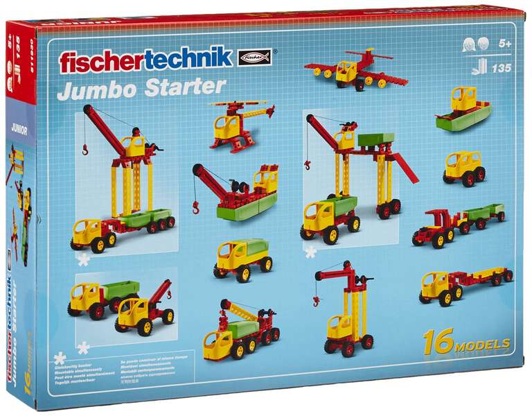 Fischertechnik Jumbo Starter – Divertido y Educativo Juego de Construcción de Vehículos, con 16 Modelos