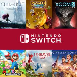Mario + Rabbids Kingdom Battle, Child Of Light, Rayman Legends, Xcom 2 Collection y Sid Meier's Civilization VI