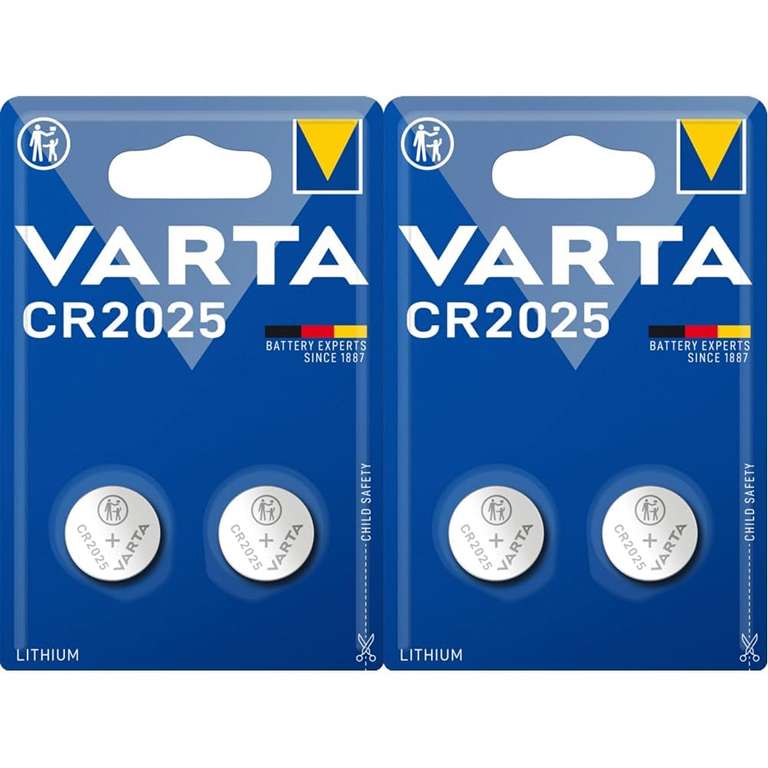 Varta Pila de botón de Litio de 3 V Electronics CR2025, Pilas de botón en un blíster Original de 2 Unidades (Paquete de 2)