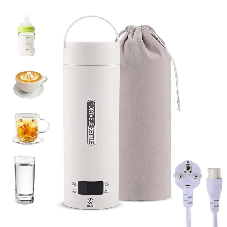 Hervidor Eléctrico Portátil 450ML con 4 Temperaturas y Pantalla LCD