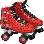 Patines de bota con cordones, 4 ruedas, con diseños de Ladybug + regalo casco