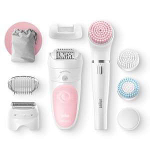 Braun Silk-épil Beauty 5 Depiladora Mujer 5 en 1 con Tecnología SensoSmart y Cepillo para Limpieza Facial, Kit de Depilación,