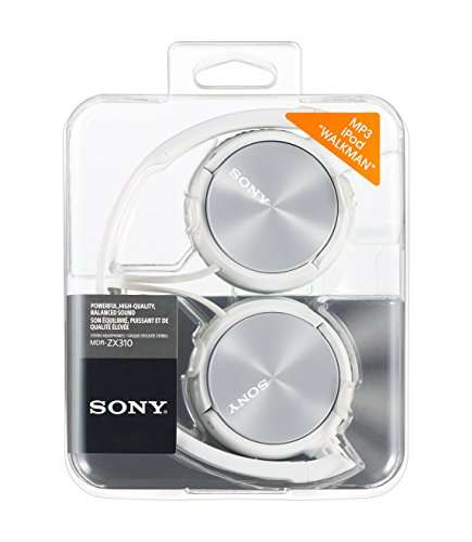 Sony MDR-ZX310APW - Auriculares de diadema cerrados (con micrófono, control remoto integrado), blanco