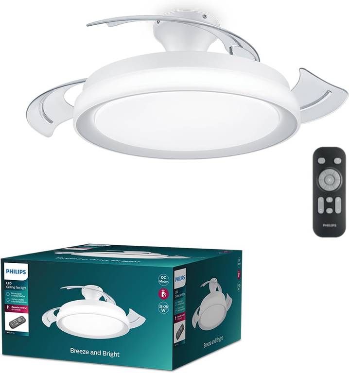 Philips Ventilador de Techo Bliss con luz LED 28W, motor DC (35W)