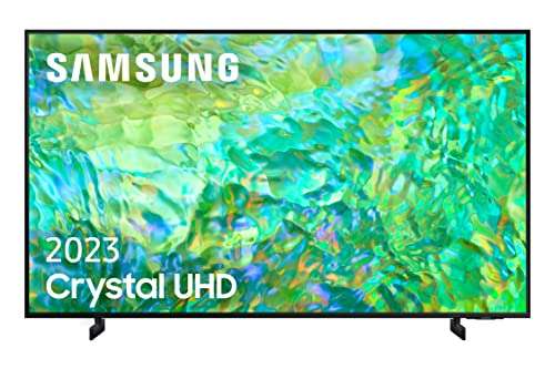 SAMSUNG TV Crystal UHD 2023 85CU8000 - Smart TV de 85", Crystal UHD, Q-Symphony, Gaming Hub, Diseño AirSlim y Contrast Enhancer con HDR10+