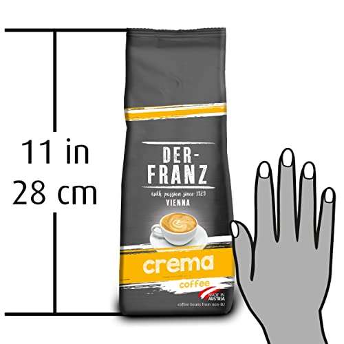 Der-Franz - Café Crema con certificación UTZ, en grano, 3 x 500 g