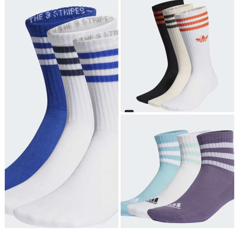 Recopilacion calcetines Adidas XL desde 7,65e los 3. ordenados colores