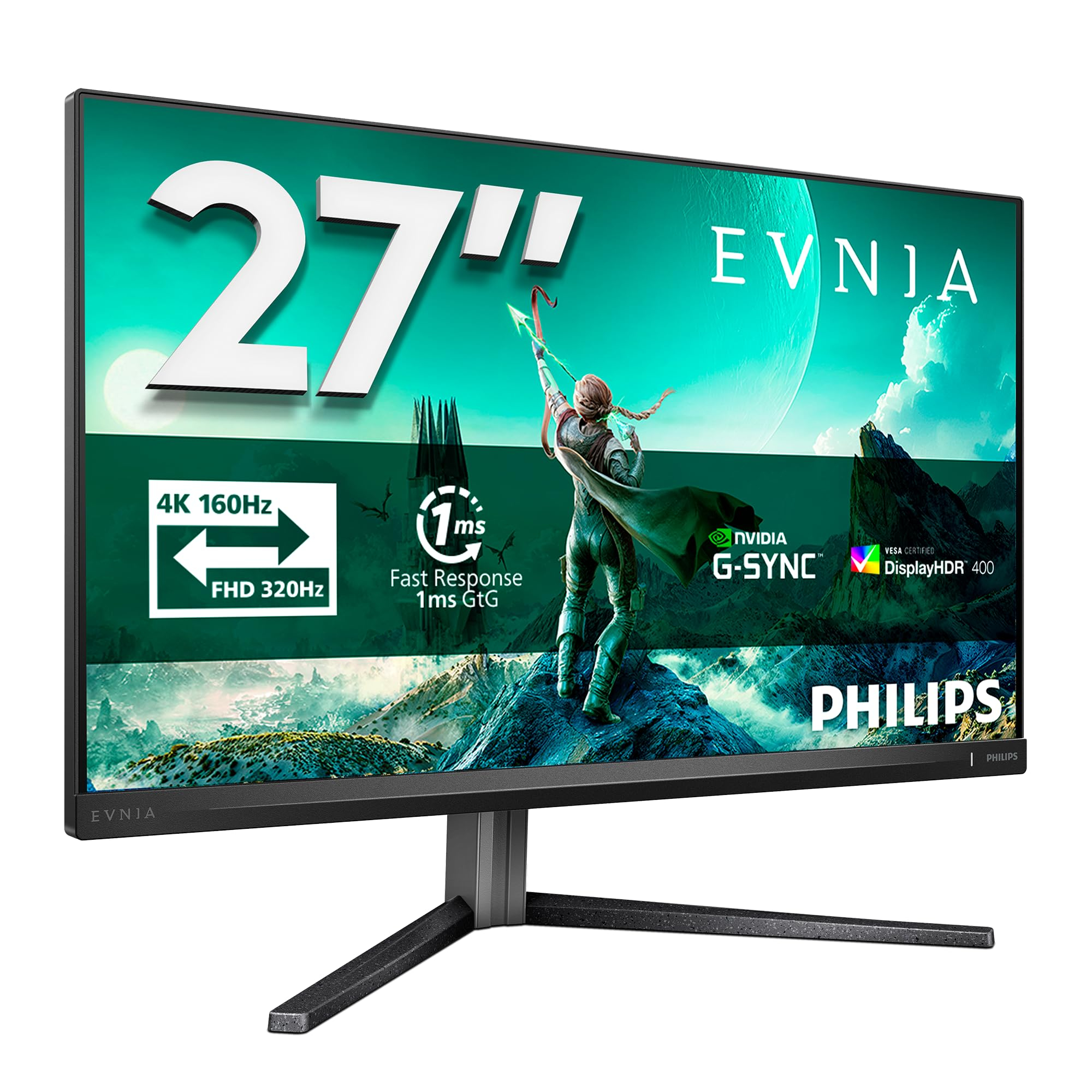 Monitor Philips Evnia 27M2N3800A 27" IPS UltraHD 4K 160Hz 320 Hz (FHD) 0.5ms HDR400 Altavoces Adaptive Sync