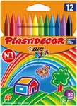 BIC Kids Plastidecor 12 Ceras para colorear, antimanchas
