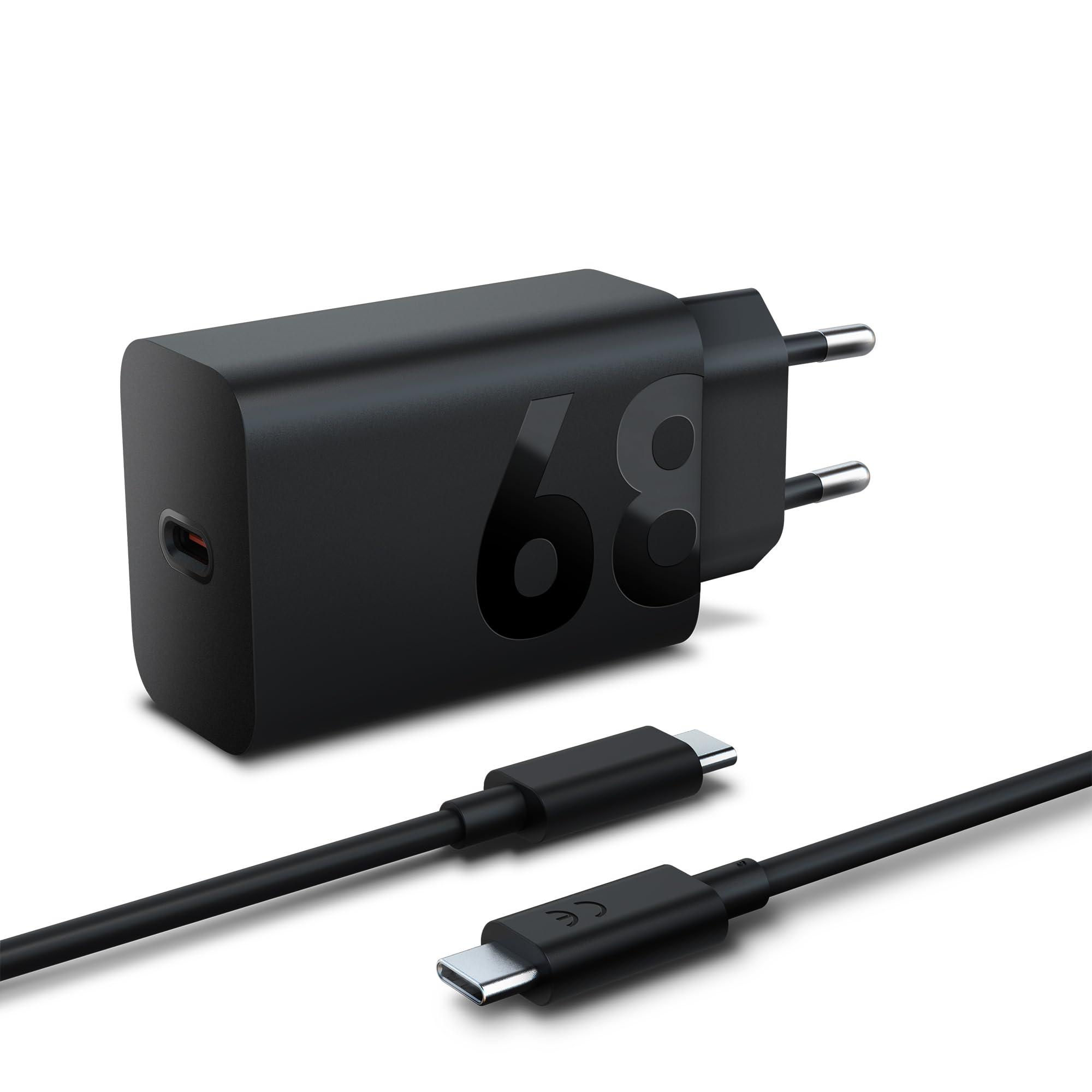 Lenovo Cargador de Pared USB-C de 68 W (Carga Rápida, Protección contra Sobrecarga, Sobrevoltaje y Cortocircuitos) + Cable USB-C de 1.5 m