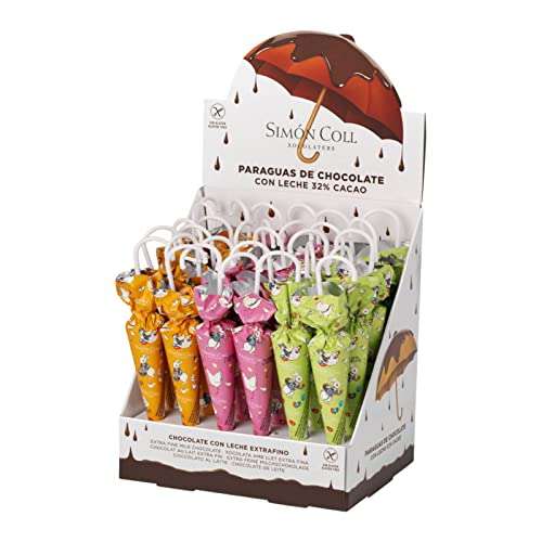 Chocolates Simon Coll - Paraguas de Chocolate con Leche Pascua 35gr - Chocolatinas Infantiles