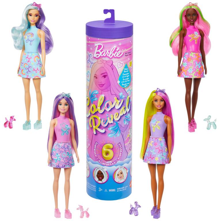 Barbie Color Reveal Globos de Animales Muñeca y Accesorios con 6 sorpresas