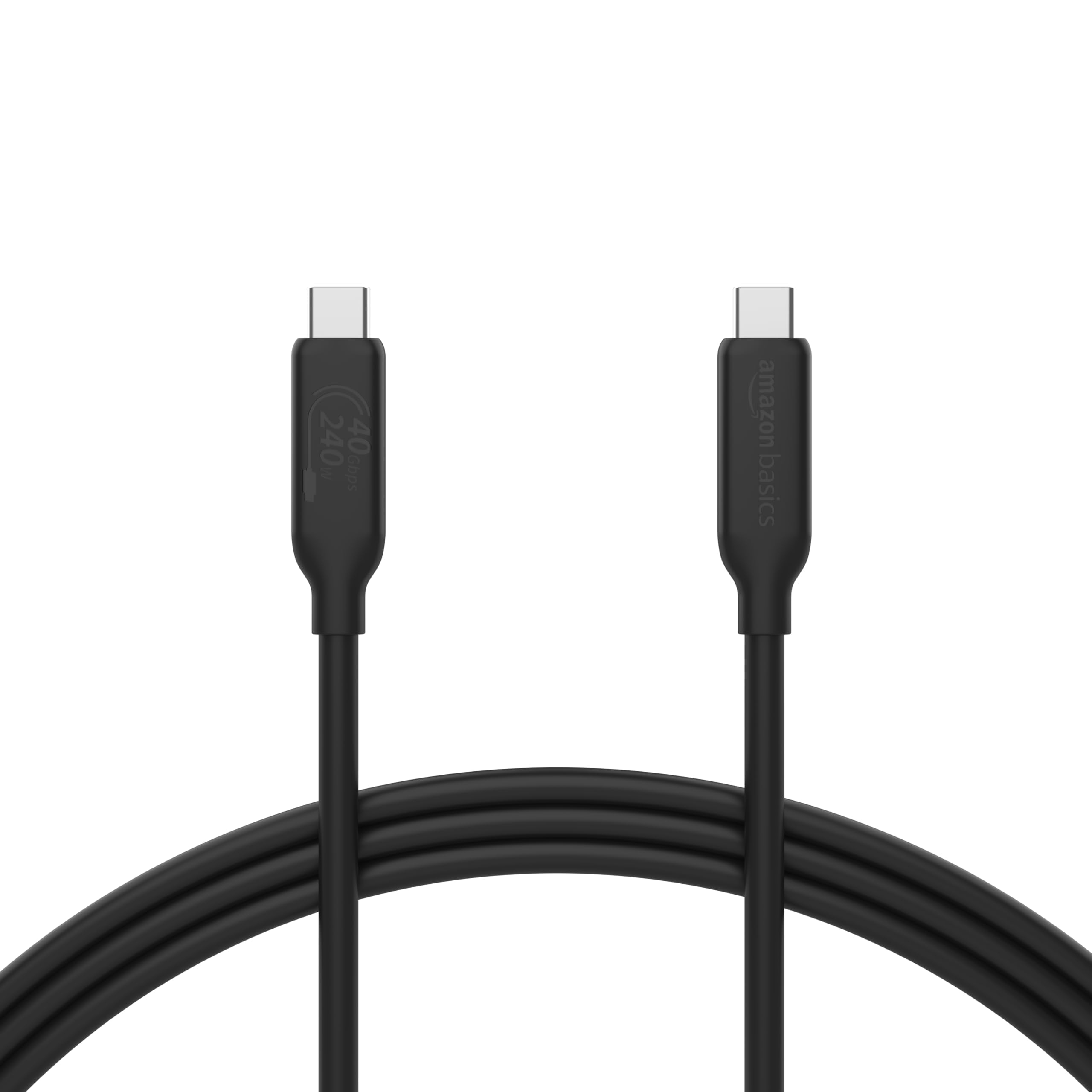 Amazon Basics Cable de carga rápida 1 Metro, USB-C a USB-C 4, 40 Gbps, vídeo 8K, 240 W, certificación USB-IF, Thunderbolt 4/3