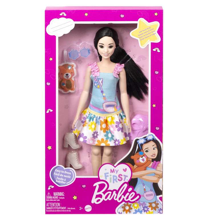 Barbie -Mi Primera, Juguete para niñas y niños de más de 3 años, muñeca más Grande de 34 cm, Muñeca asiática con Cuerpo blandito