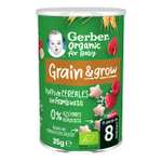 GERBER Organic Puffs Frambuesa y Plátano, Snack de Cereales para Bebés, Latitas 5x35g + REEMBOLSO de 6€ (Total 5,21€)