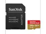 Tarjeta Micro SDXC - SanDisk Extreme PLUS, 256 GB, Lectura hasta 200 MB/s, UHS-I, U3, C10, A2, V30, Multicolor