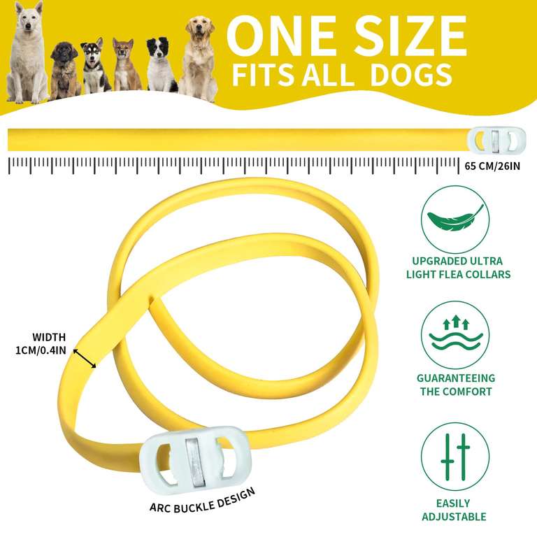 2 collares anti pulgas, garrapatas, ácaros, piojos y parásitos marca VELCOM (para perros de todos los tamaños) +en descripción
