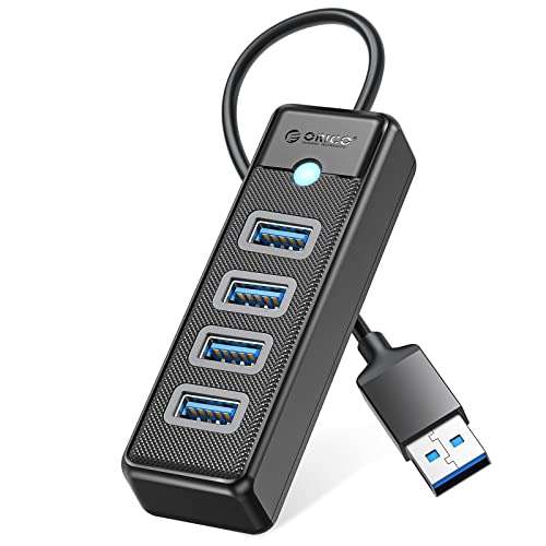USB Hub 3.0, Orico 4 Port Adaptador USB para laptops con Cable de 0,15m, Divisor USB, 5 Gbps Transferencia rápida de Datos,