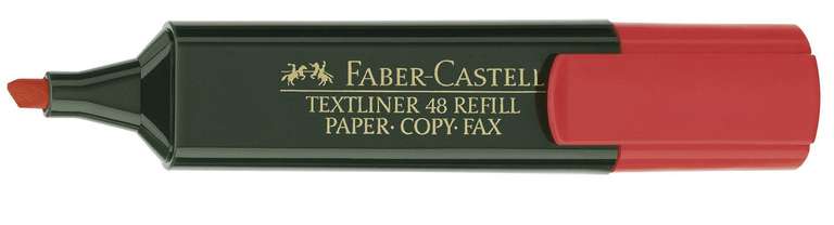 Caja con 10 subrayadores Faber-Castell color rojo