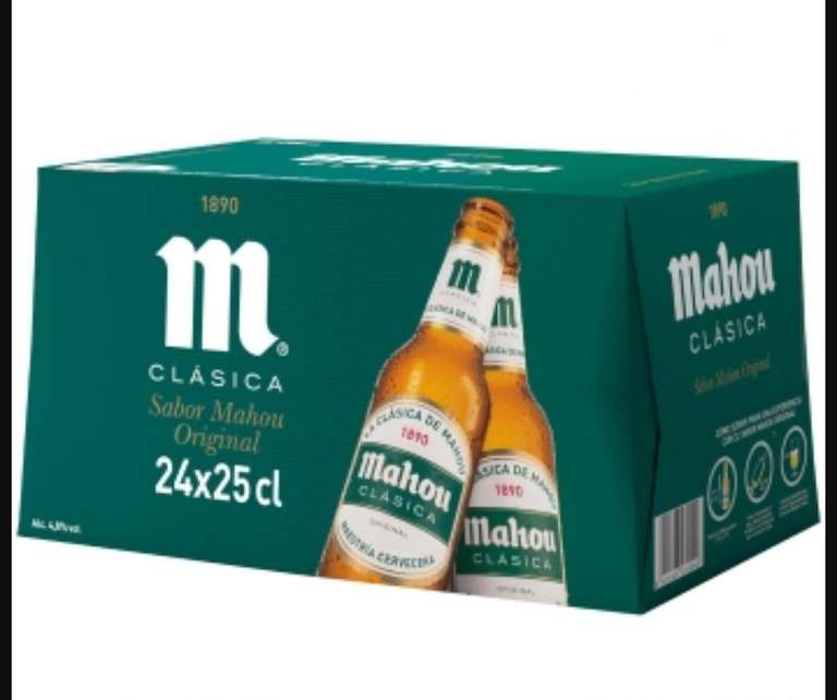 Cerveza Mahou Clásica pack de 24 botellas de 25 cl.