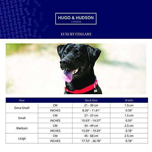HUGO & HUDSON Collar de Perro Tweed con Hebilla de Metal de Seguridad de liberación rápida, cómodo Collar Acolchado. Tallas XS y L