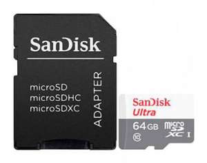 memoria 64gb micro sdxc sd adapter sandisk clase 10
