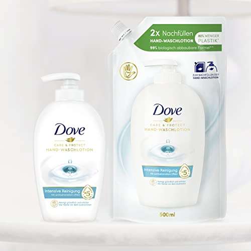 3 x Dove Jabón Líquido de Manos Cuida y Protege con Ingredientes Antibacterianos y 5 Hidratantes 250ml [Unidad 1'66€]